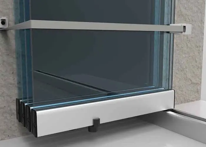 Pince de stockage Rideau de Verre Glass Systems qui maintient les vantaux du mur de verre une fois pliés